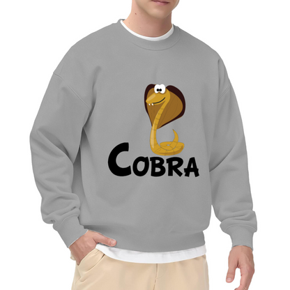Cobra Friendly Cartoon Snake Crewneck Sweatshirt | Funny Reptile Mascot Graphic Pullover, Snake Lover Gift Top