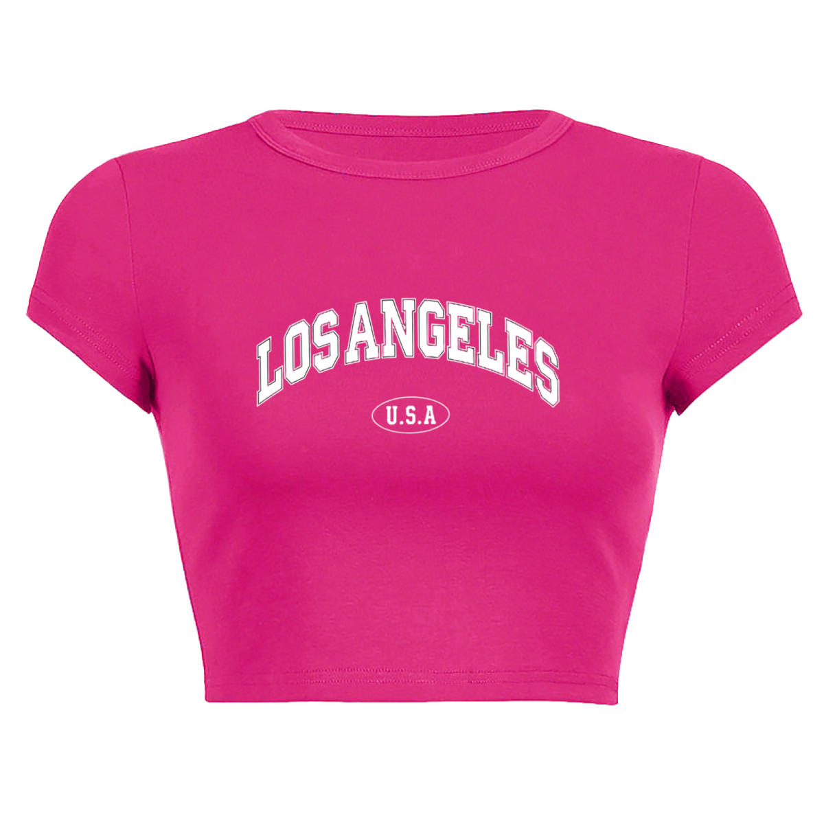 Retro Los Angeles California Varsity Black Crop Top