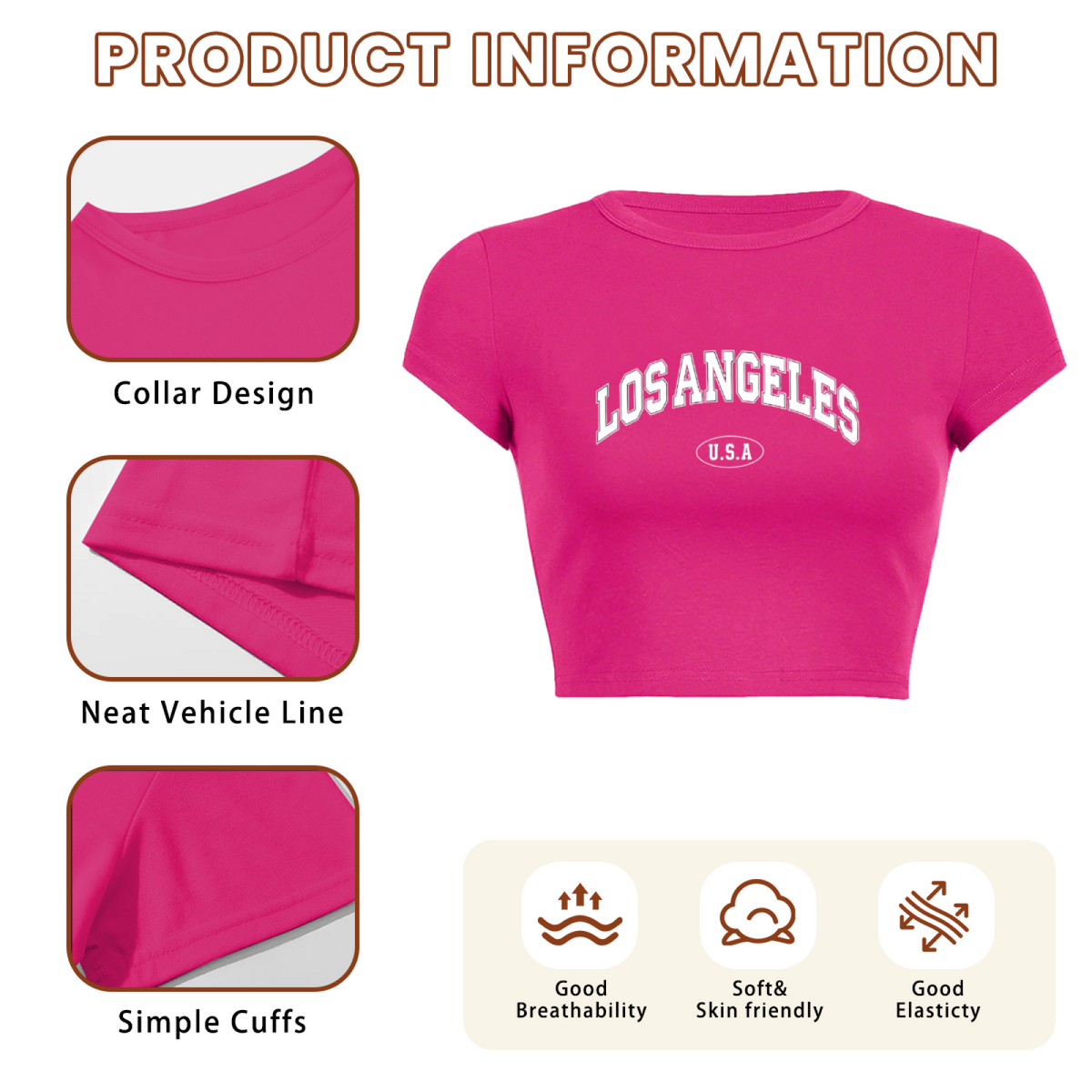 Retro Los Angeles California Varsity Black Crop Top