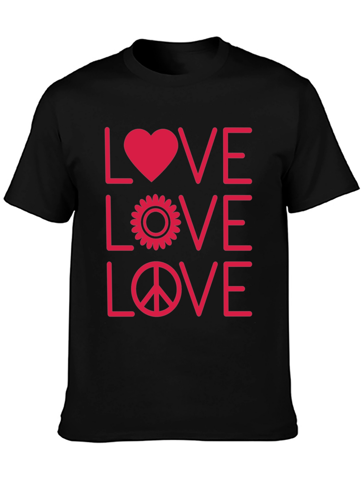 Love Peace Graphic Tee - Black Unisex T-Shirt