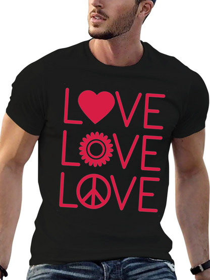 Love Peace Graphic Tee - Black Unisex T-Shirt