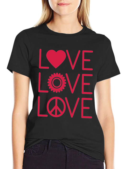 Love Peace Graphic Tee - Black Unisex T-Shirt