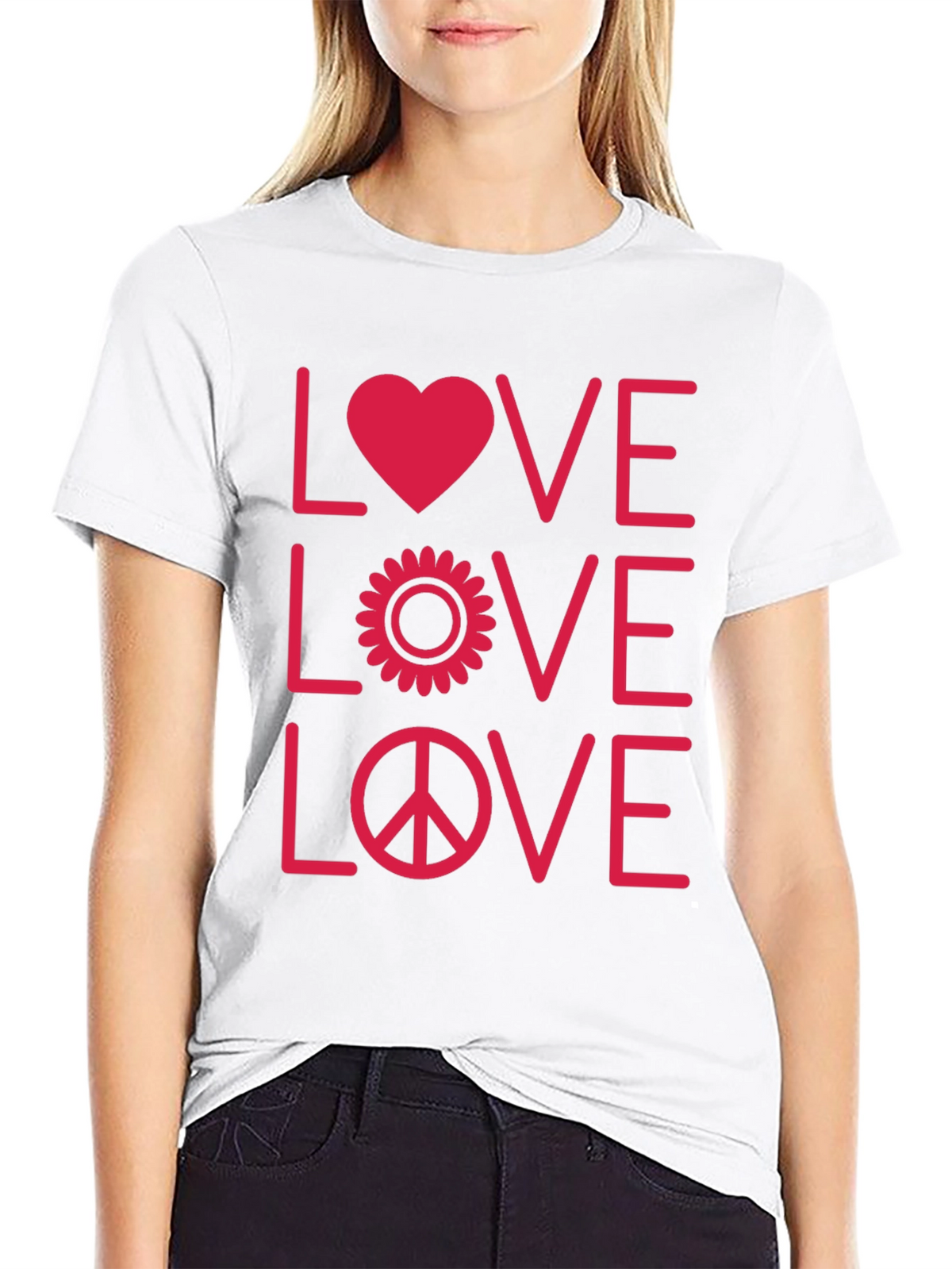 Love Peace Graphic Tee - Black Unisex T-Shirt