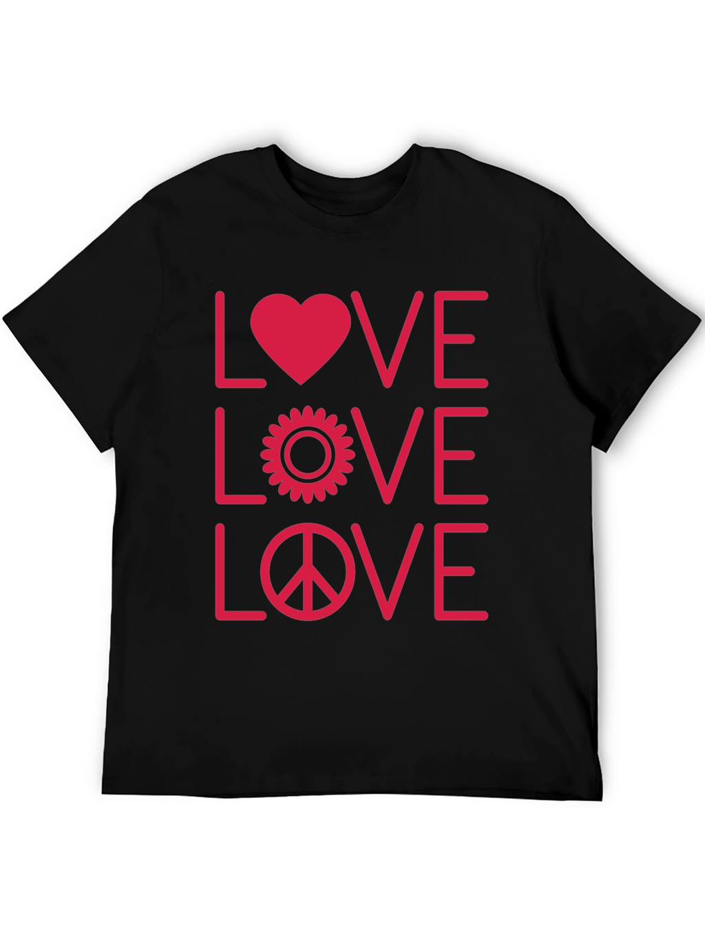 Love Peace Graphic Tee - Black Unisex T-Shirt