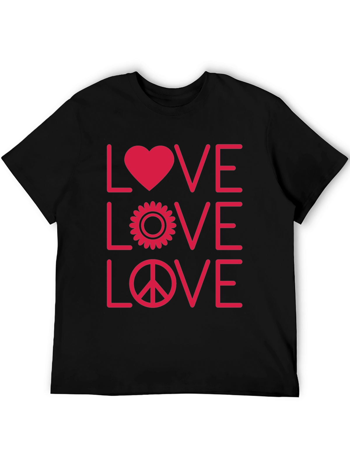 Love Peace Graphic Tee - Black Unisex T-Shirt