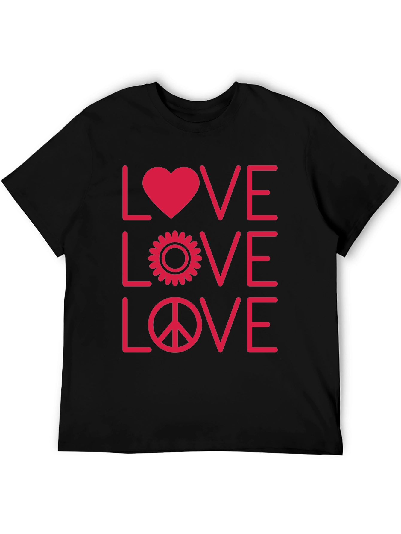 Love Peace Graphic Tee - Black Unisex T-Shirt