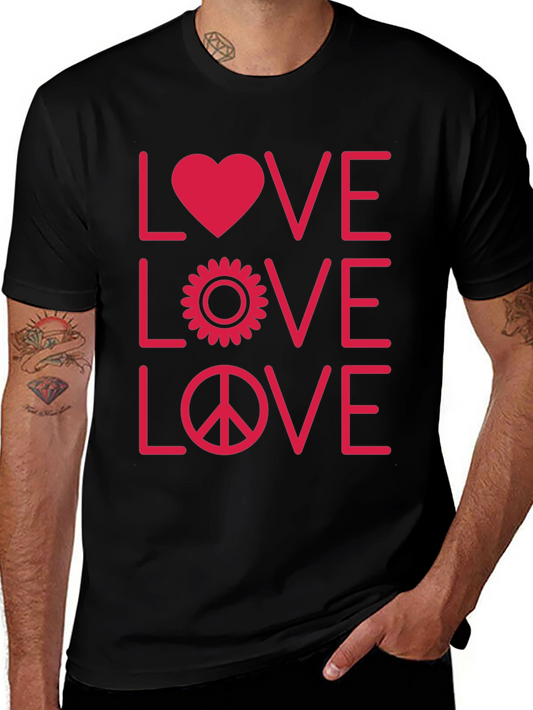 Love Peace Graphic Tee - Black Unisex T-Shirt