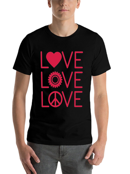 Love Peace Graphic Tee - Black Unisex T-Shirt