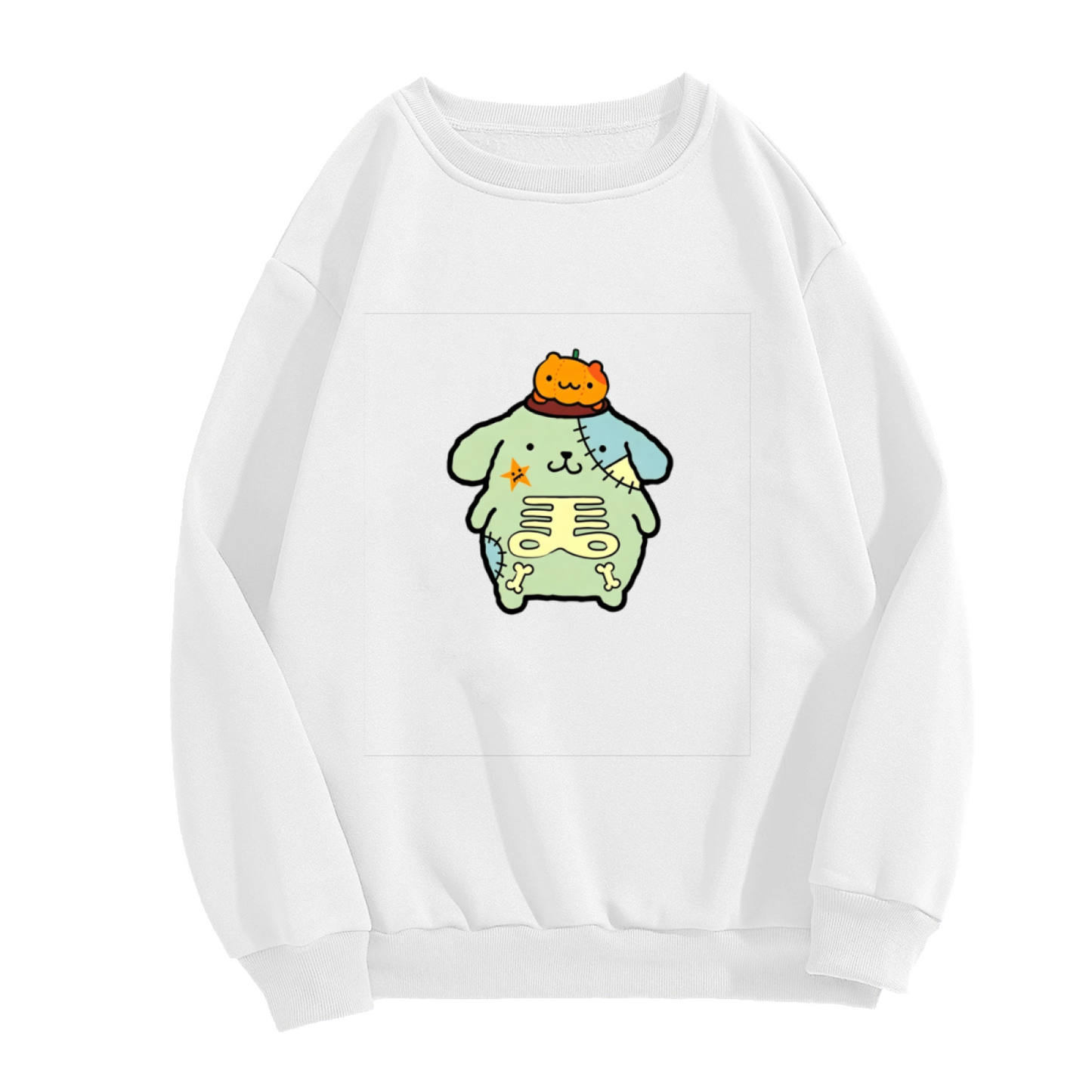 Spooky Cute Zombie Puppy Cartoon Crewneck Sweatshirt