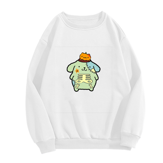 Spooky Cute Zombie Puppy Cartoon Crewneck Sweatshirt