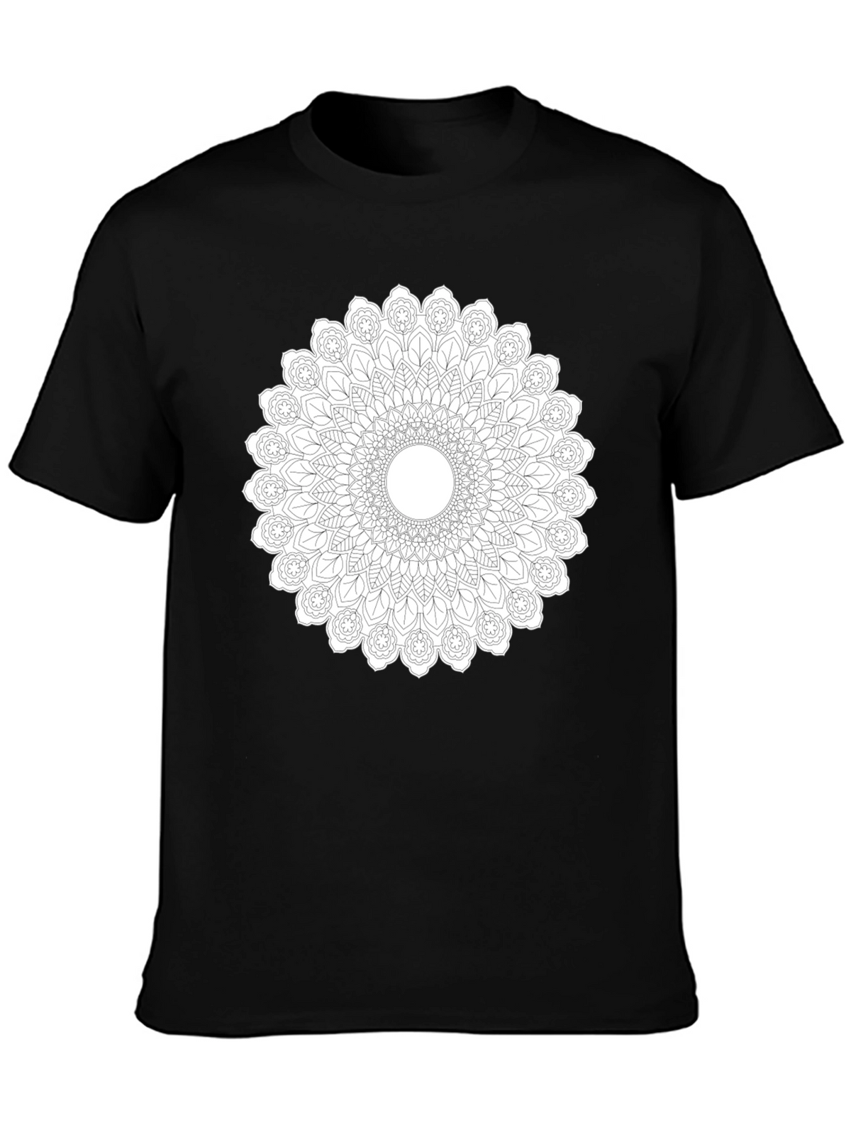 Mandala Graphic Print Black T-Shirt