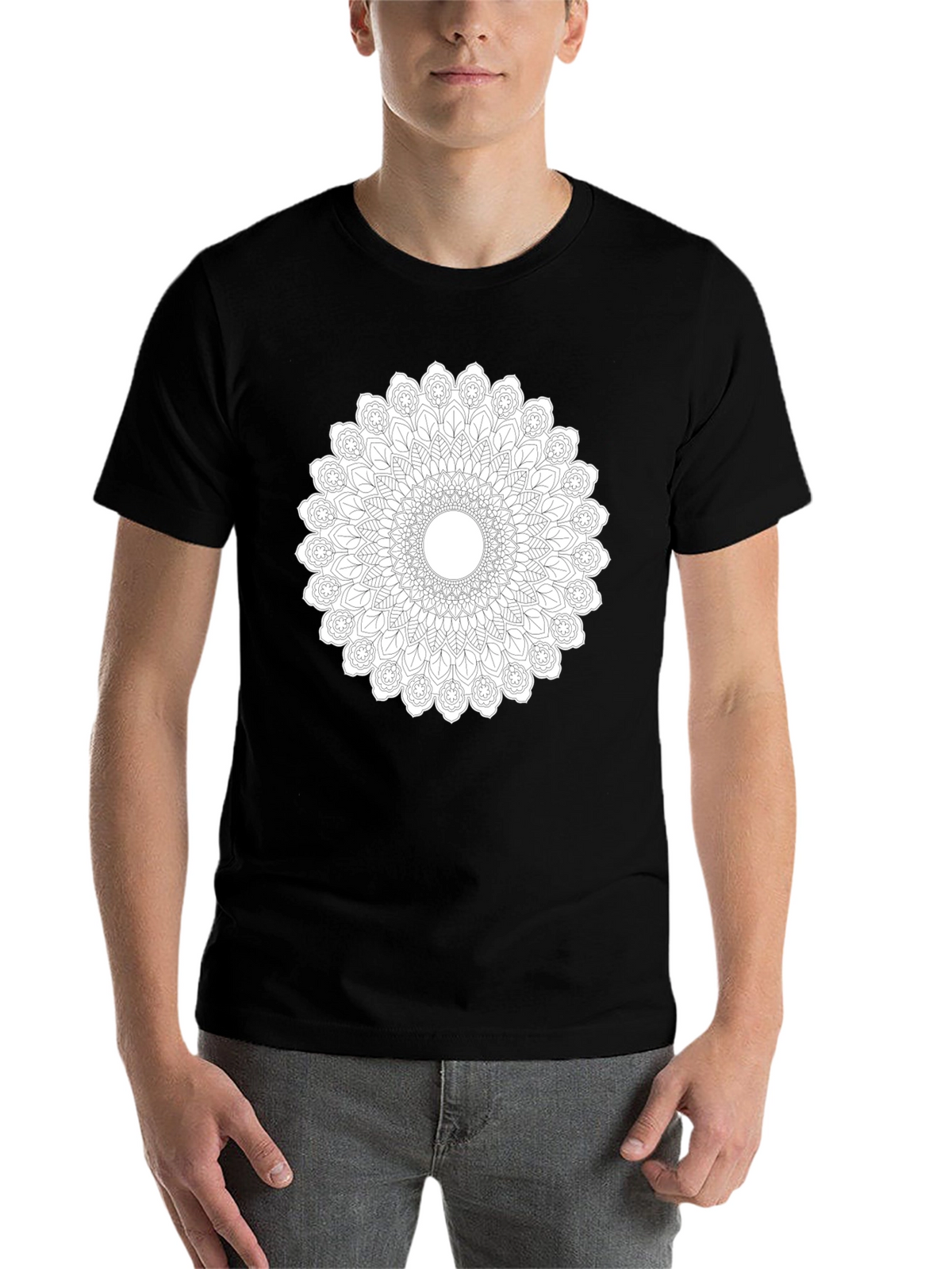 Mandala Graphic Print Black T-Shirt