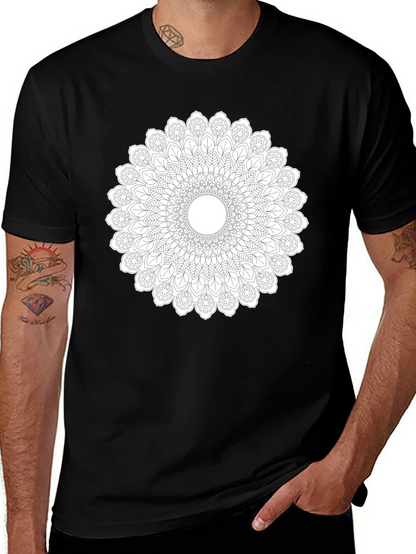 Mandala Graphic Print Black T-Shirt