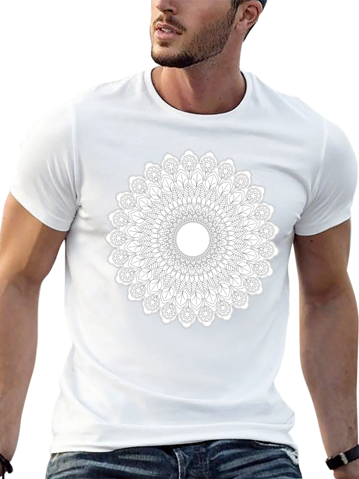 Mandala Graphic Print Black T-Shirt