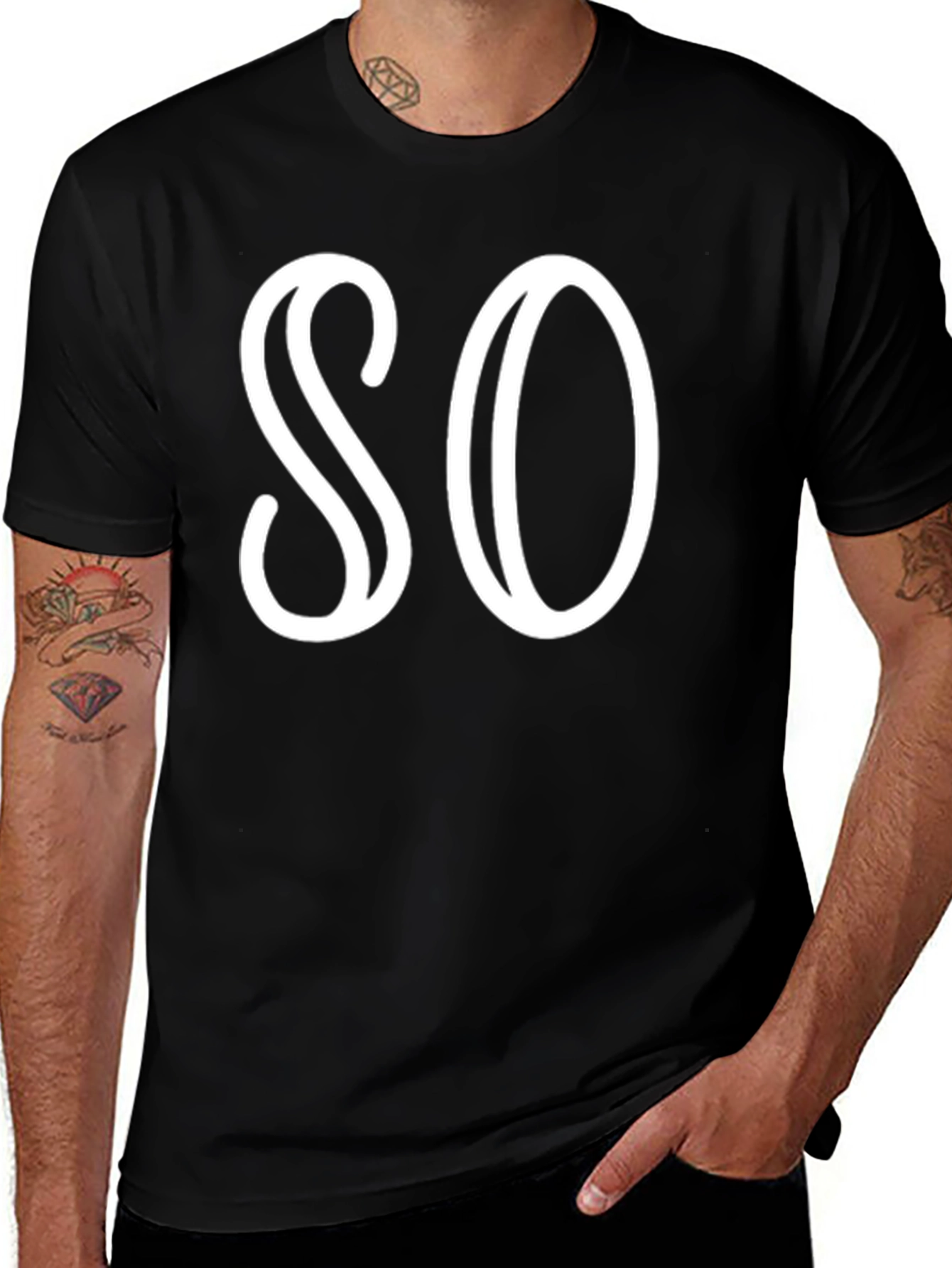 Stylish SO Graphic Black T-Shirt