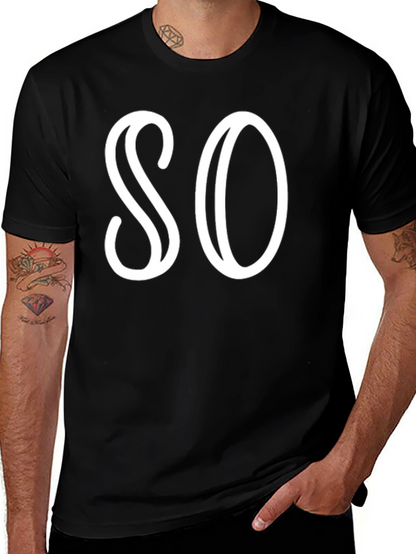 Stylish SO Graphic Black T-Shirt