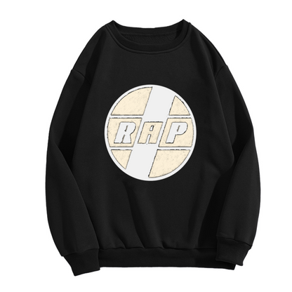 RAP Vintage Segmented Circle Crewneck Sweatshirt | Classic Hip Hop Distressed Pullover, Rap Fan Gift