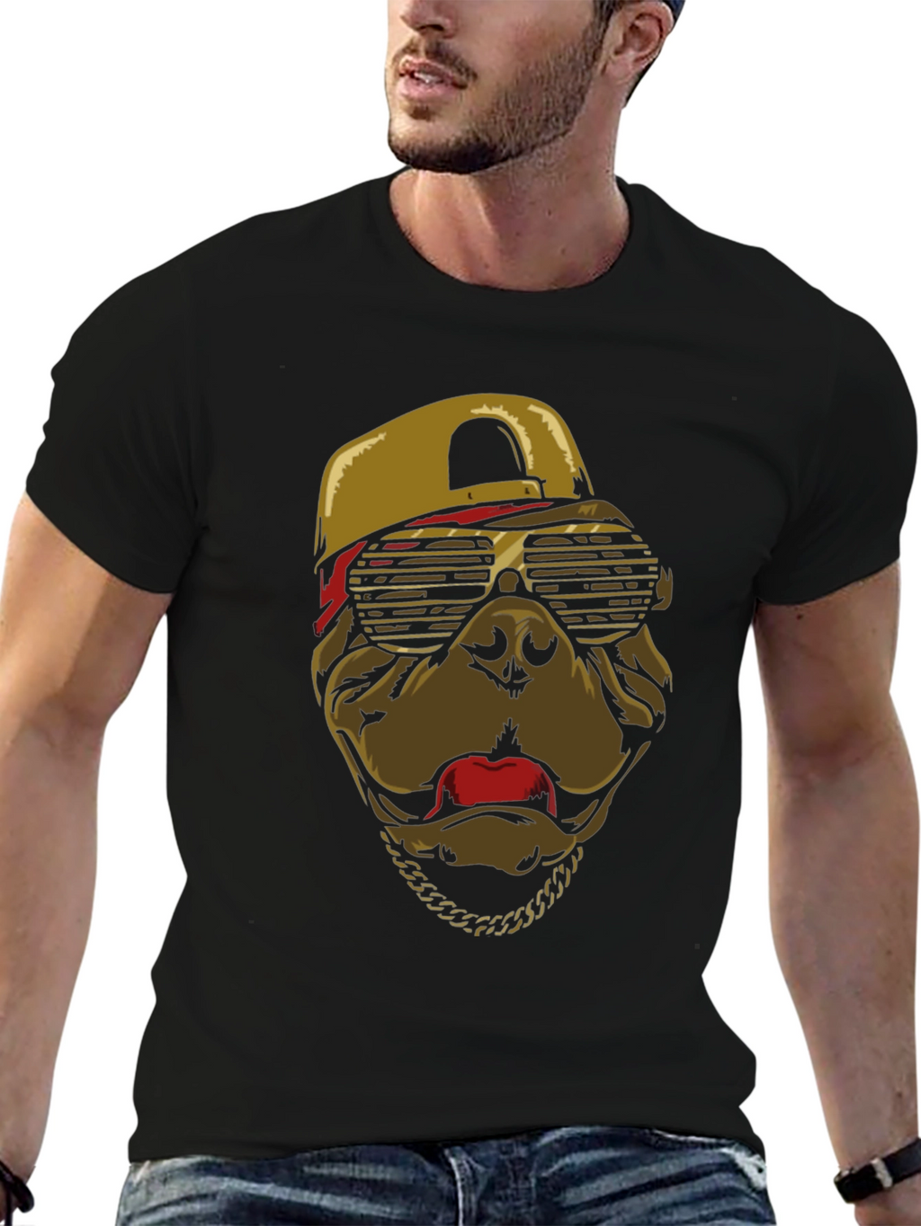 Cool Dog T-Shirt with Cap & Chain