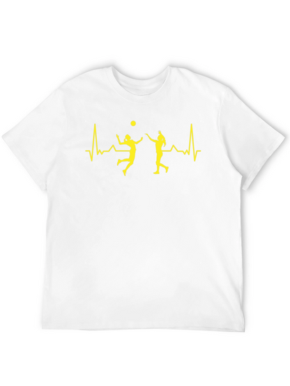 Volleyball Heartbeat Graphic Tee - Black