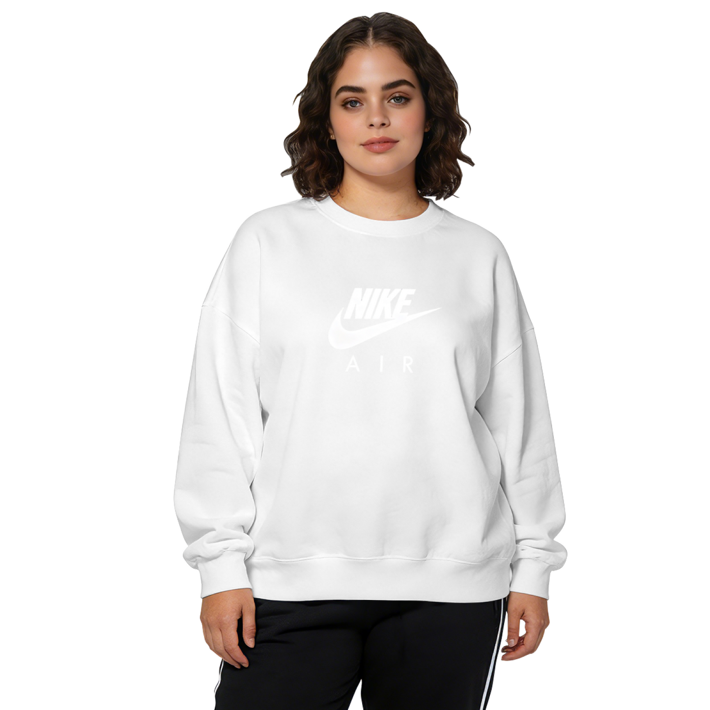Classic Nike Air Logo Minimal Black Crewneck Sweatshirt