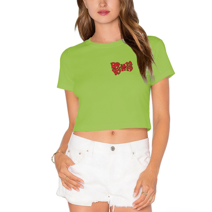 Retro Text Graphic Black Cropped T?Shirt