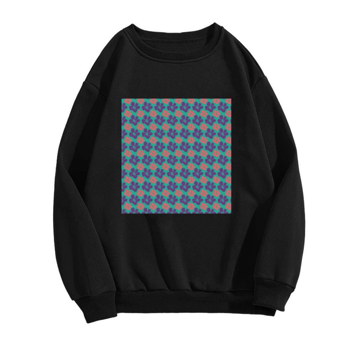 Cute Bunny Hearts Pattern Crewneck Sweatshirt - Playful Rabbit Print Pullover, Kawaii Animal Graphic, Spring Easter Top