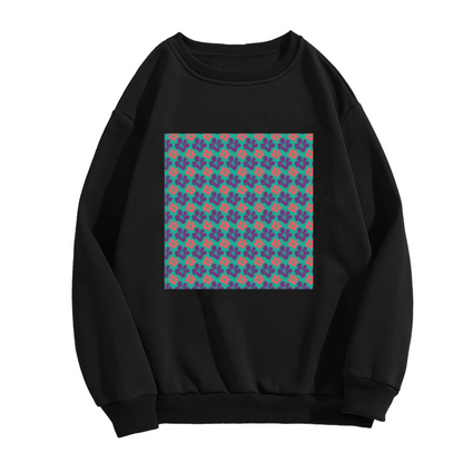 Cute Bunny Hearts Pattern Crewneck Sweatshirt - Playful Rabbit Print Pullover, Kawaii Animal Graphic, Spring Easter Top