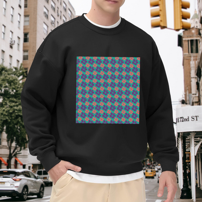 Cute Bunny Hearts Pattern Crewneck Sweatshirt - Playful Rabbit Print Pullover, Kawaii Animal Graphic, Spring Easter Top
