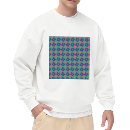 Cute Bunny Hearts Pattern Crewneck Sweatshirt - Playful Rabbit Print Pullover, Kawaii Animal Graphic, Spring Easter Top