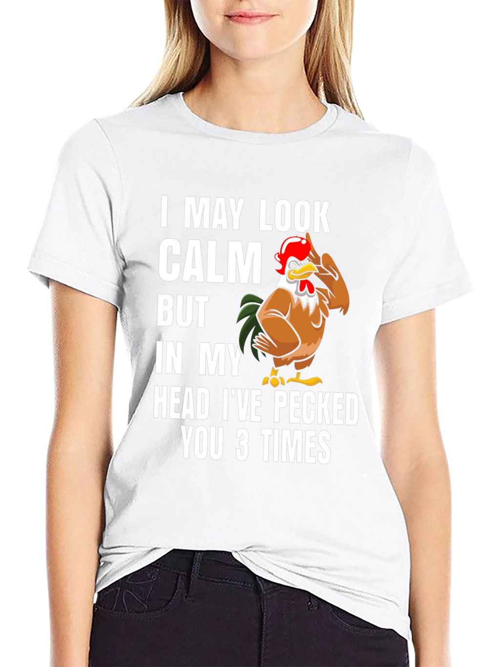 Funny Chicken T-Shirt - I May Look Calm