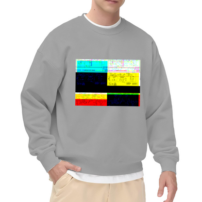 Circuit Diagram Glitch Art Sweatshirt | Vintage Electronics Blueprint Graphic Crewneck, Tech Schematic Pullover Top, Engineer Gift for Geeks