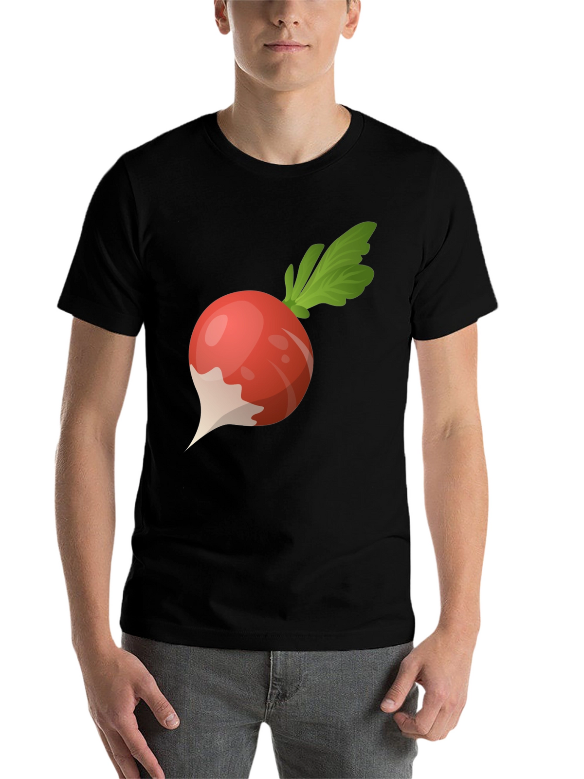 Radish Graphic Tee - Black Cotton T-Shirt
