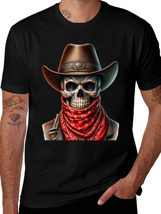 Cowboy Skull Graphic Tee - Black
