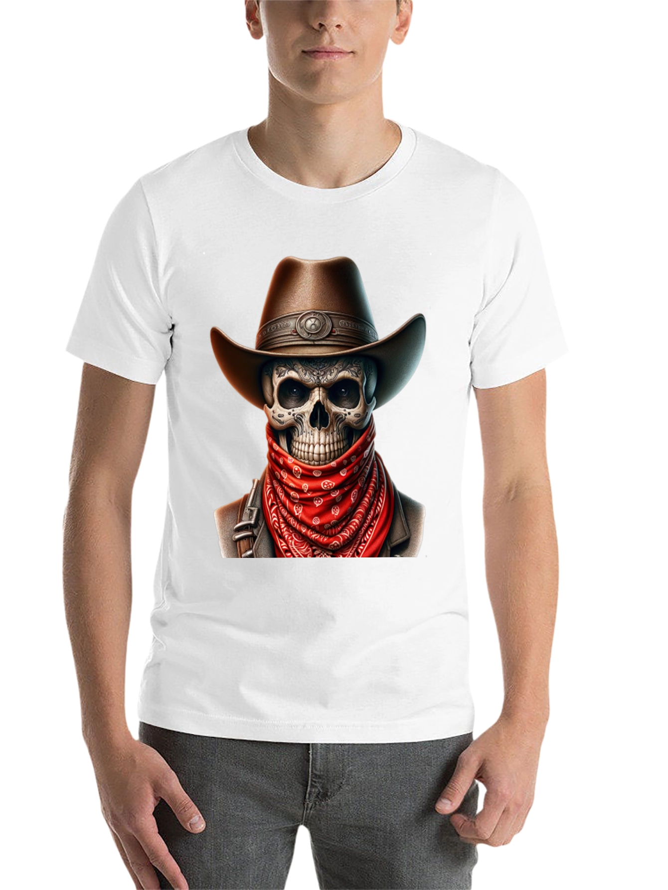 Cowboy Skull Graphic Tee - Black
