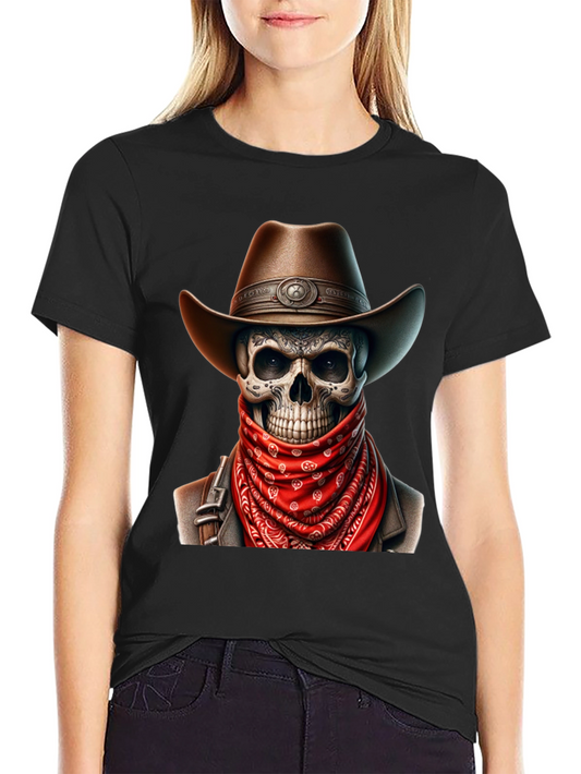 Cowboy Skull Graphic Tee - Black