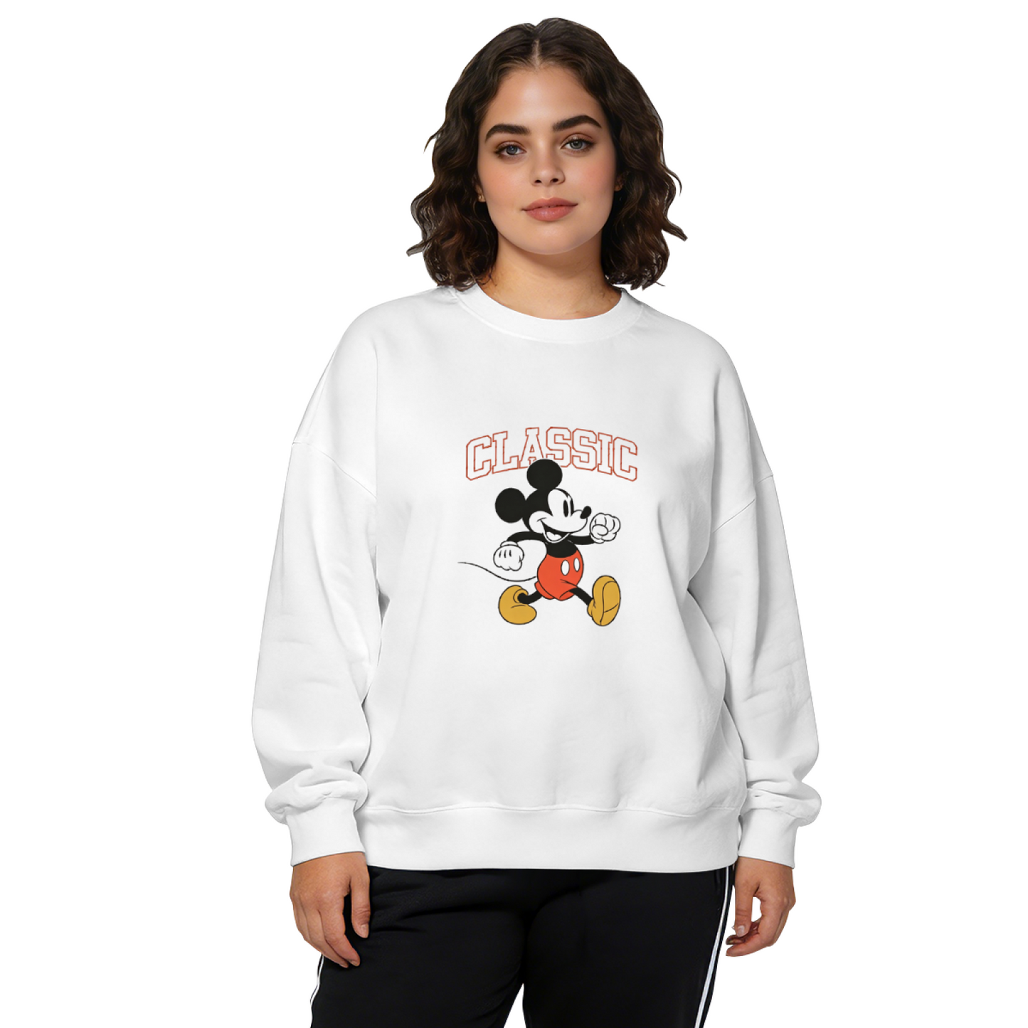 Classic Mickey Mouse Retro Graphic Crewneck Sweatshirt