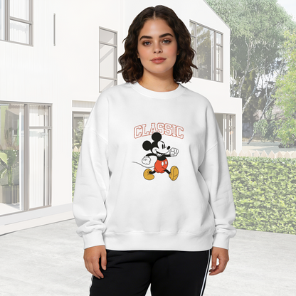 Classic Mickey Mouse Retro Graphic Crewneck Sweatshirt