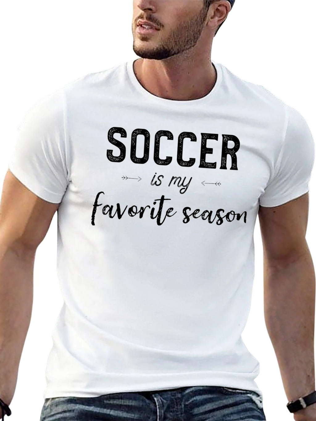 Soccer Is My Favorite Season Black T-Shirt