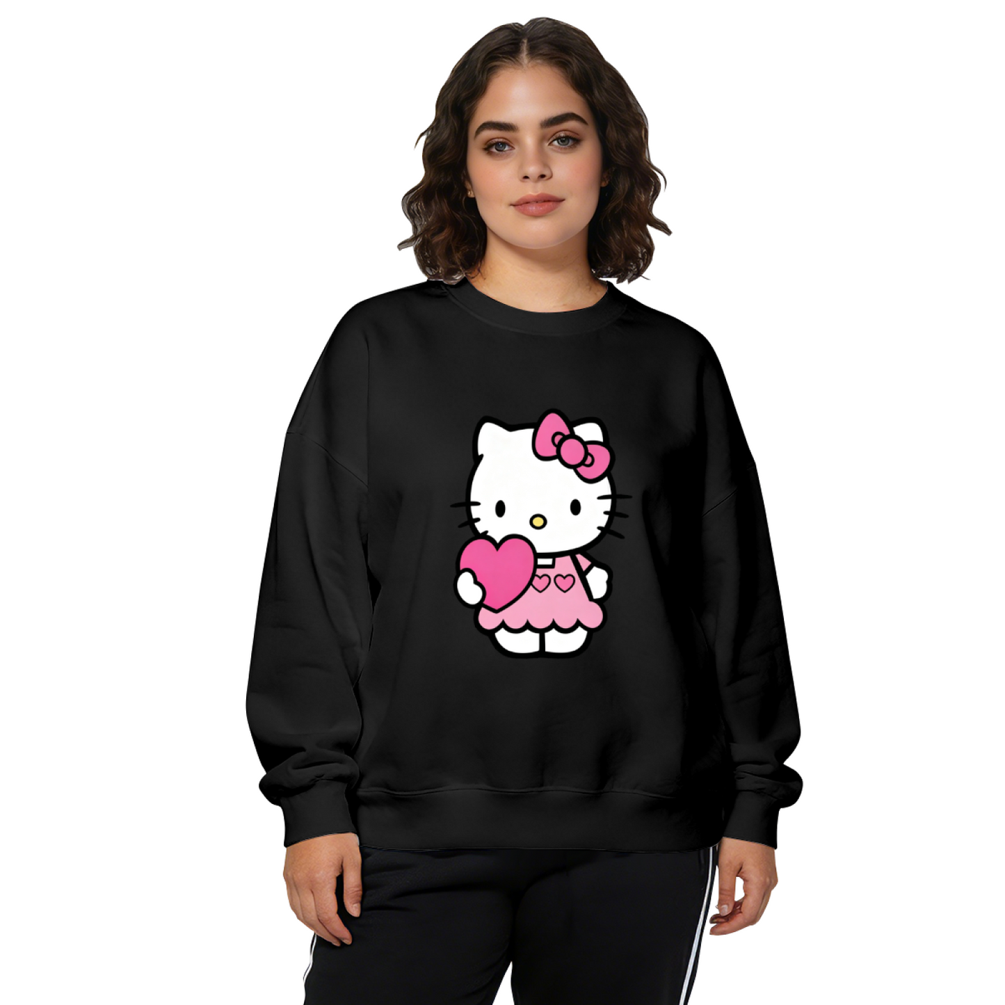 Lovely Heart?Hugging Hello Kitty Girly Crewneck Sweatshirt