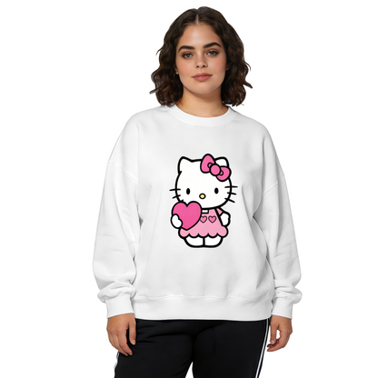 Lovely Heart?Hugging Hello Kitty Girly Crewneck Sweatshirt