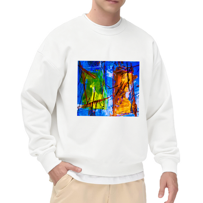 Abstract Color Block Art Sweatshirt | Modern Abstract Expressionist Graphic Crewneck, Artistic Print Pullover Top, Art Lover Gift for Women Men