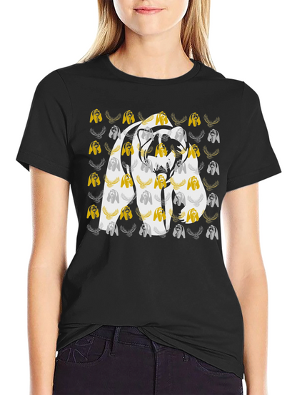 Bear Graphic Print Black Tee