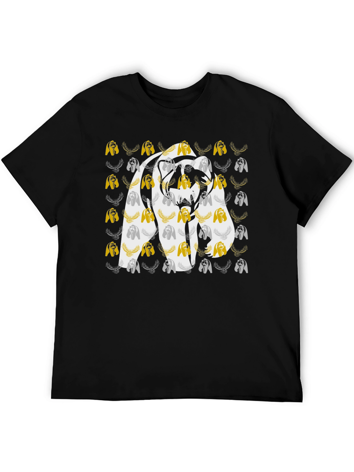 Bear Graphic Print Black Tee