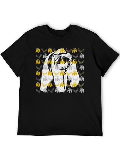 Bear Graphic Print Black Tee