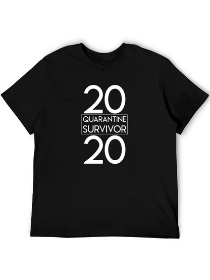 Quarantine Survivor 2020 T-Shirt - Black Crew Neck