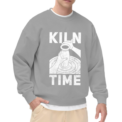 Kiln Time Crewneck Sweatshirt - Pottery Lover Graphic Pullover, Ceramic Artist Gift, Wheel Throwing Humor Top