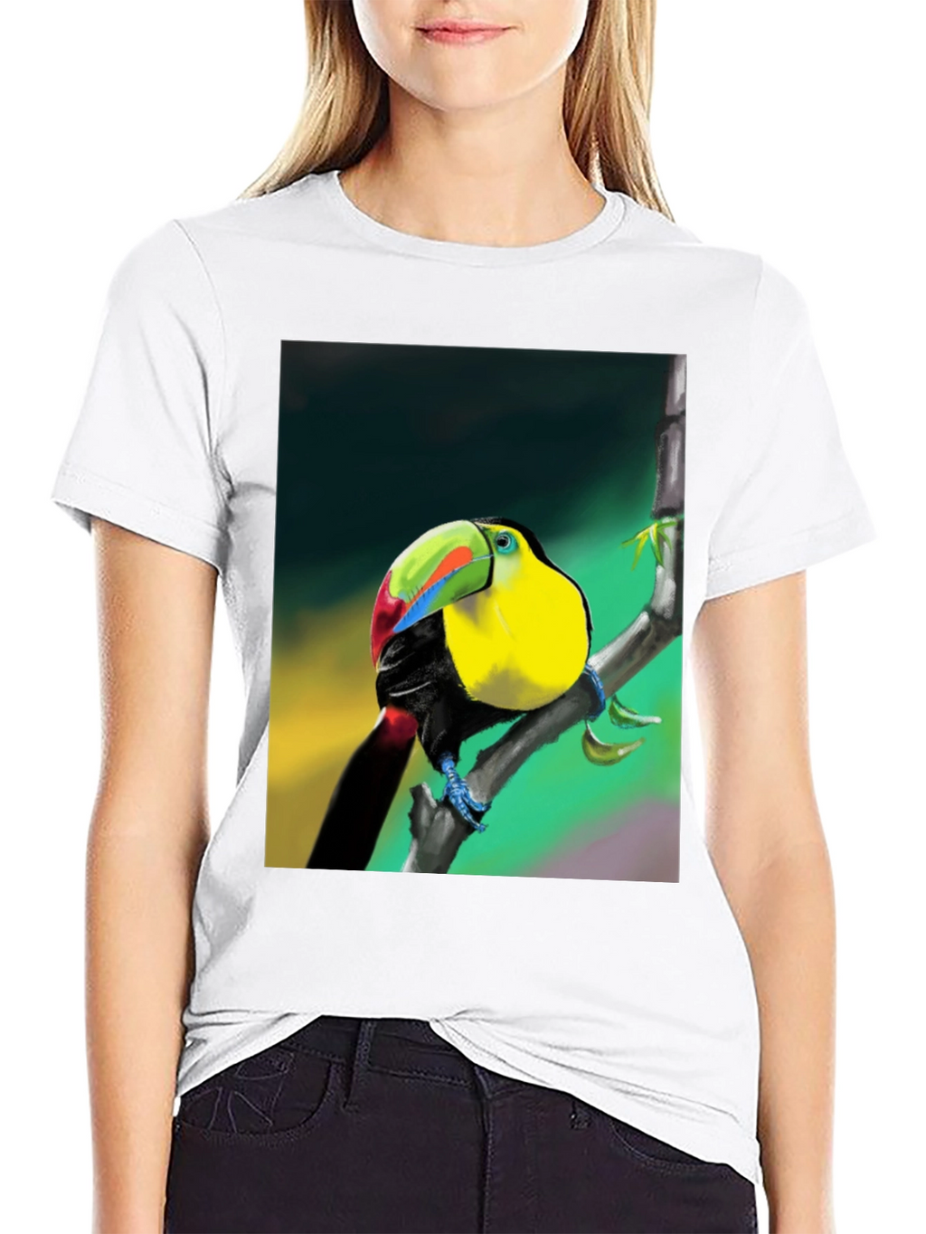 Tropical Toucan Graphic T-Shirt - Vibrant Bird Design
