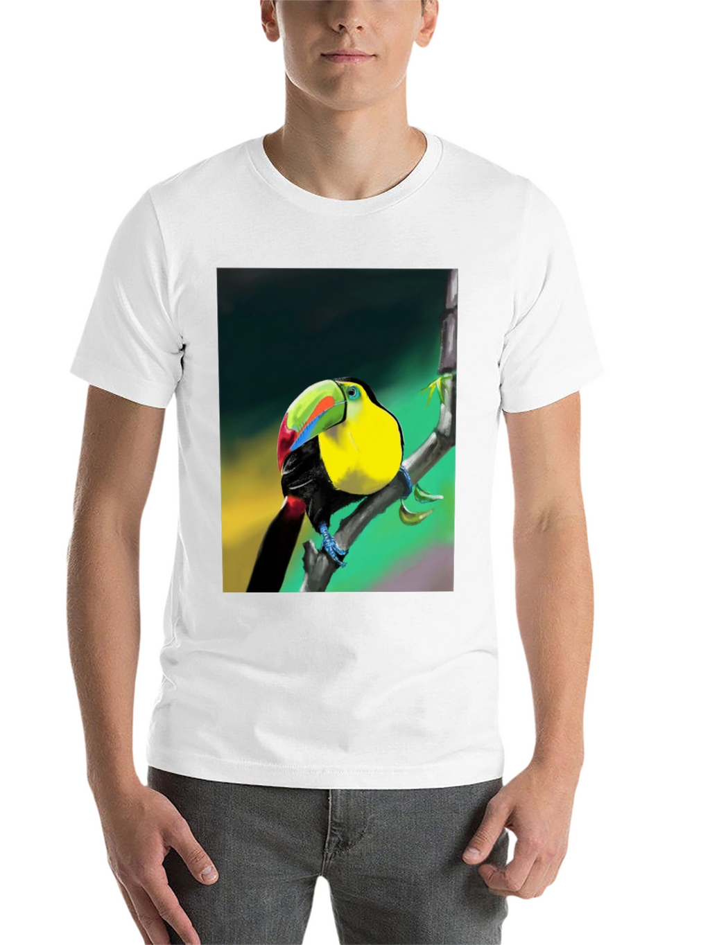 Tropical Toucan Graphic T-Shirt - Vibrant Bird Design