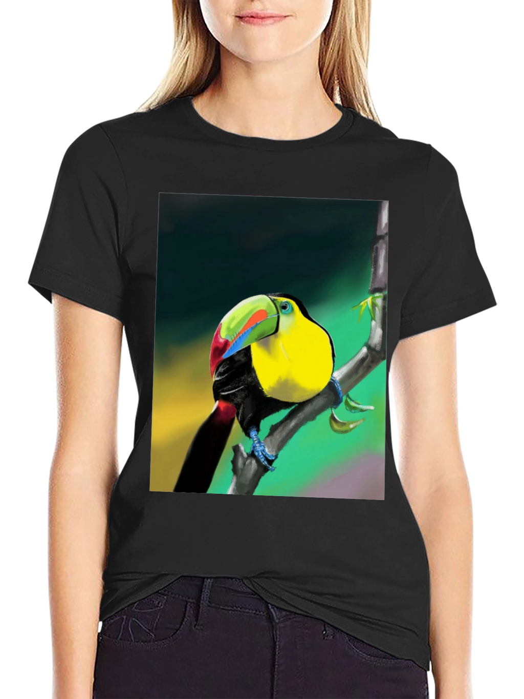 Tropical Toucan Graphic T-Shirt - Vibrant Bird Design
