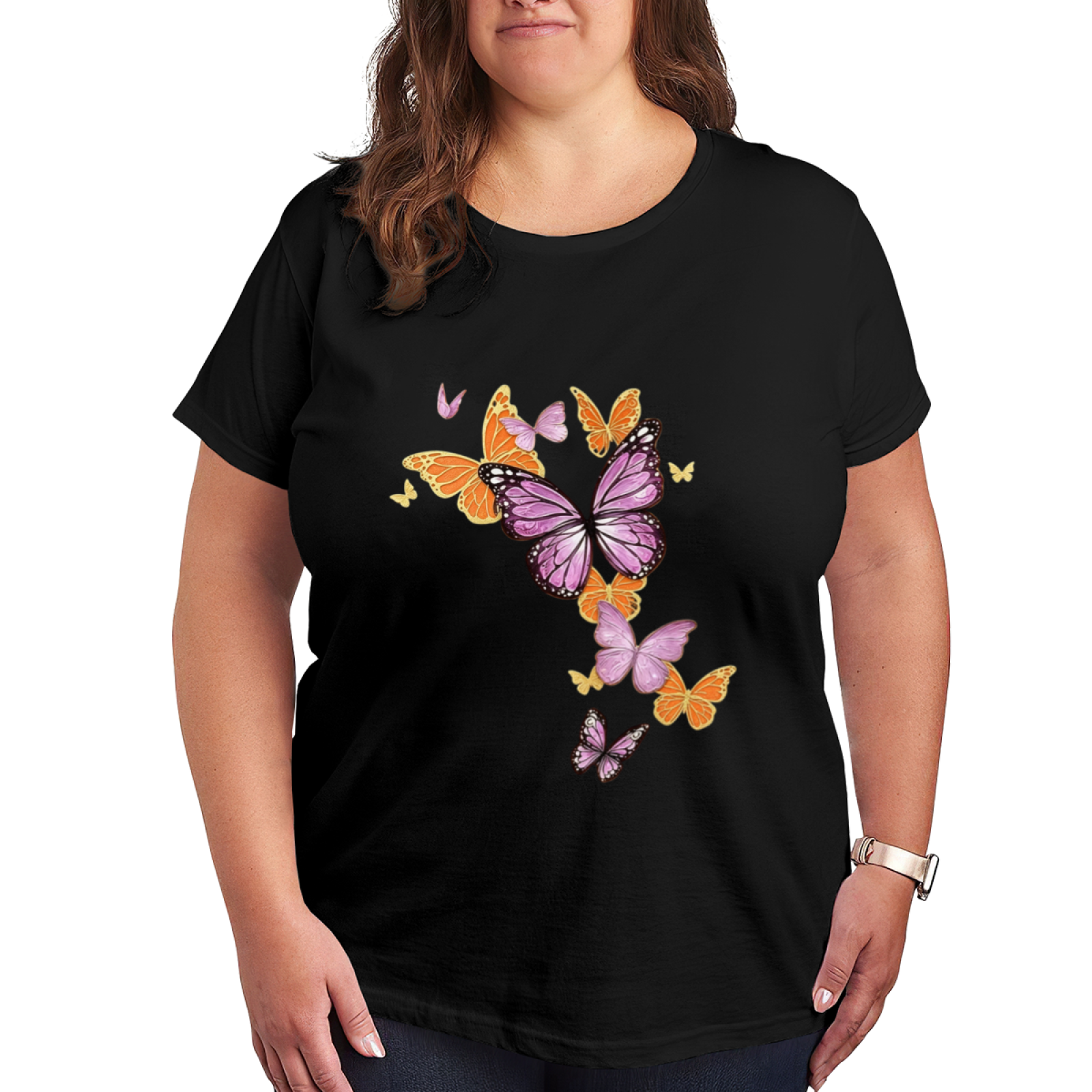 Adorable Floral Baby Owl On Branch Cute Black Top